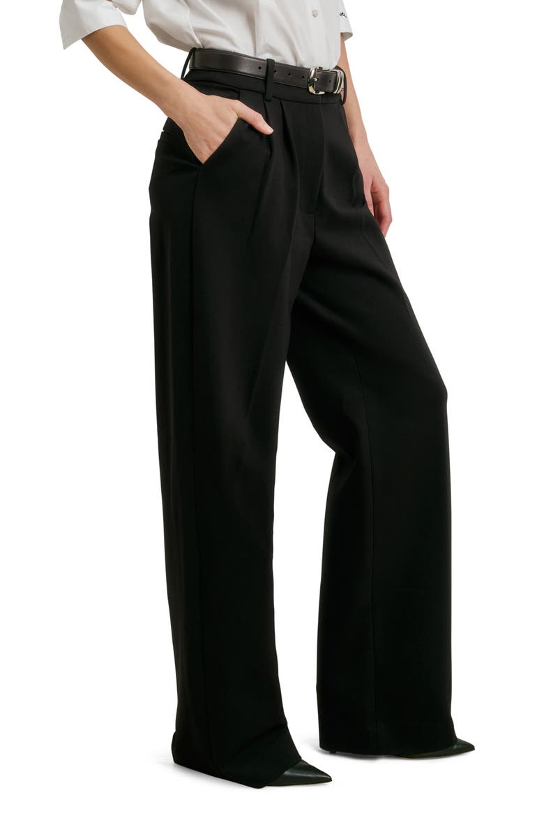 Favorite Daughter The Favorite Pant Pleated Wide Leg Pants, Alternate, color, Black