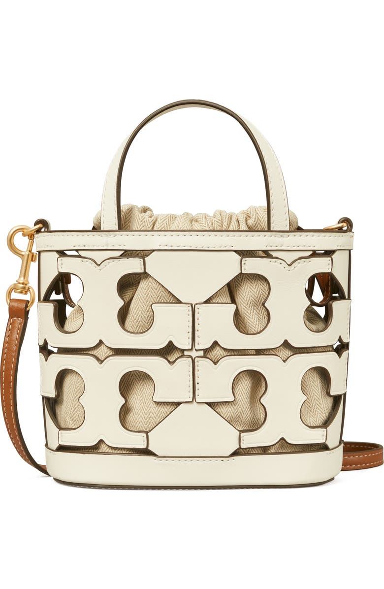 Tory Burch Ella Mini Leather Cutout Tote, Main, color,