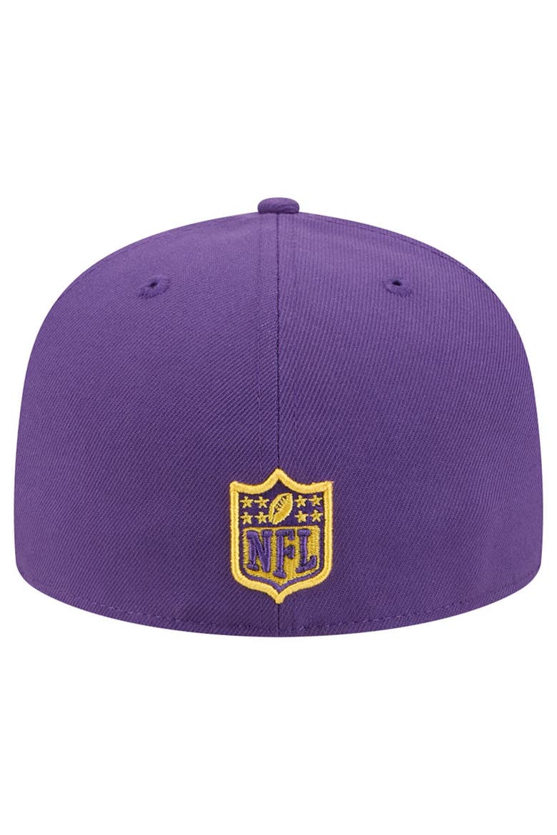 Men's New Era  Purple/Gold Minnesota Vikings Break 59FIFTY Fitted Hat, Alternate, color, Purple