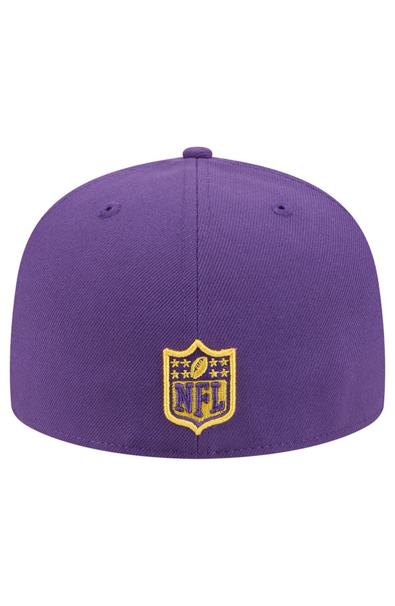 New Era Men's New Era Purple/Gold Minnesota Vikings Break 59FIFTY Fitted Hat, Alternate, color, Purple