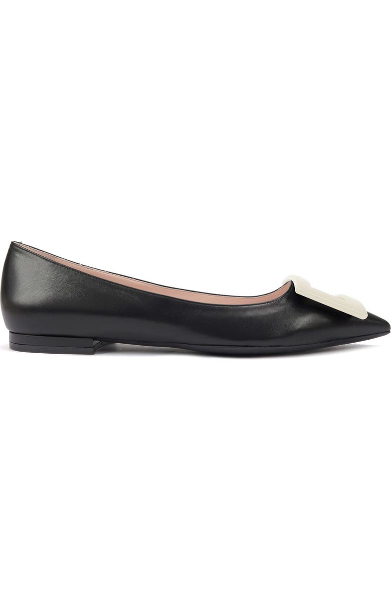 Roger Vivier Gommettine Buckle Pointed Toe Flat, Main, color,