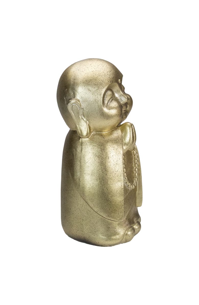 Northlight 11.5" Golden Buddhist Monk Outdoor Garden Statue, Alternate, color, Bronze