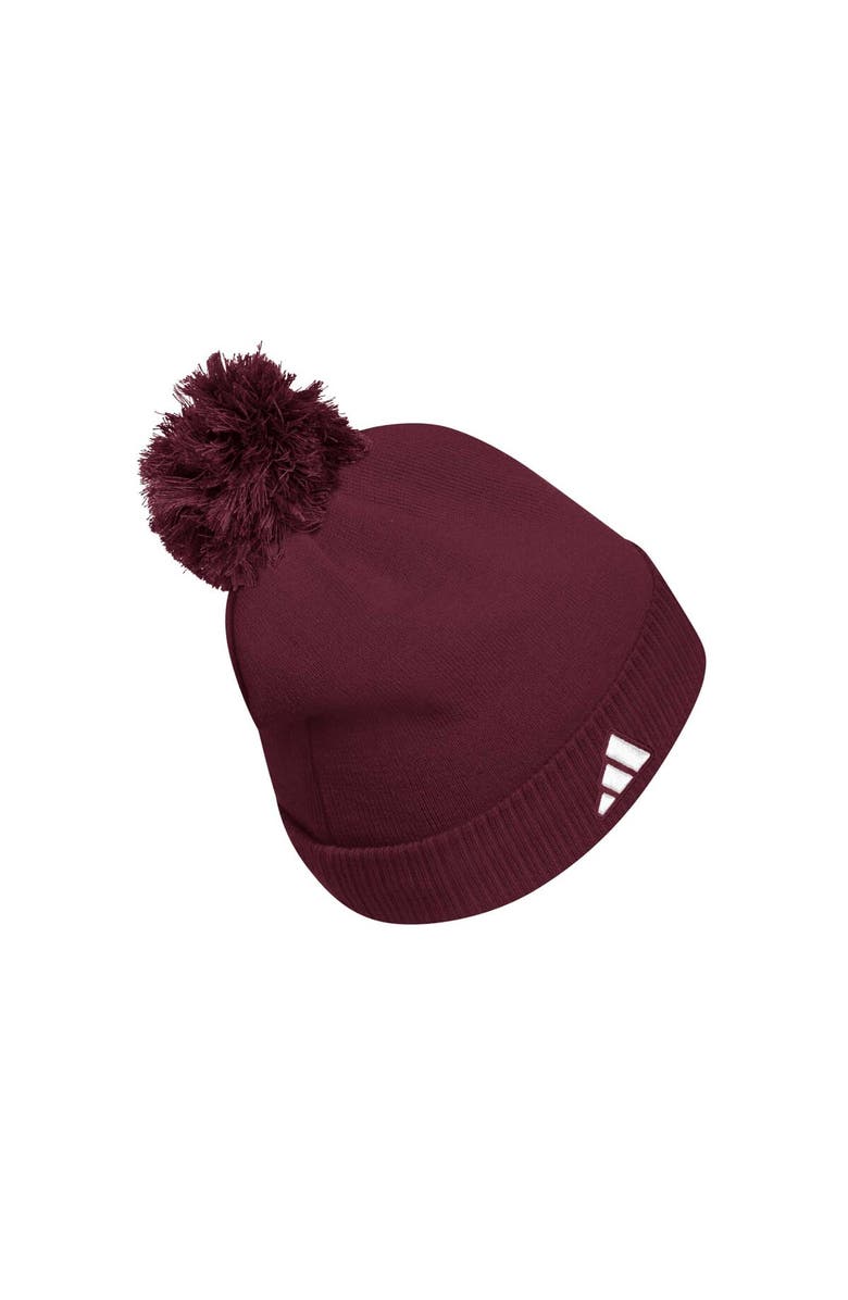 adidas Men's adidas Maroon Mississippi State Bulldogs 2023 Sideline COLD.RDY Cuffed Knit Hat with Pom, Alternate, color, Maroon