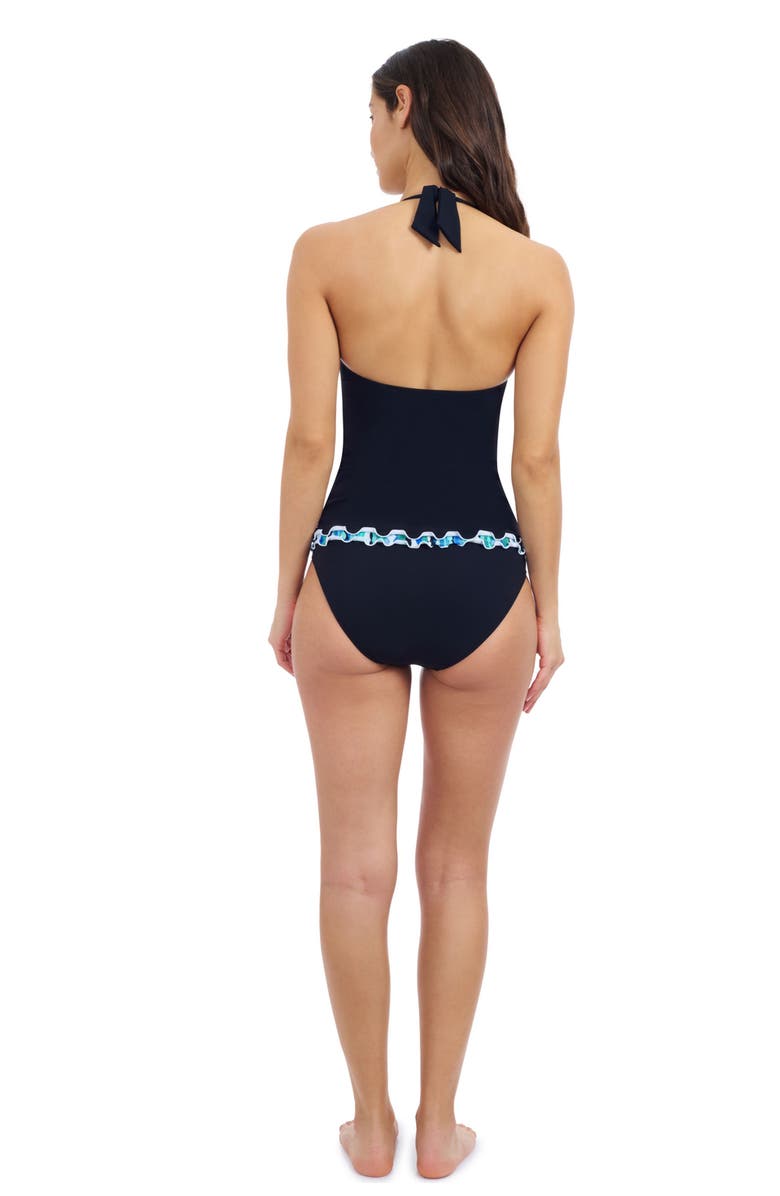 Profile by Gottex Bachata Tricolored Halter Tankini, Alternate, color, Black