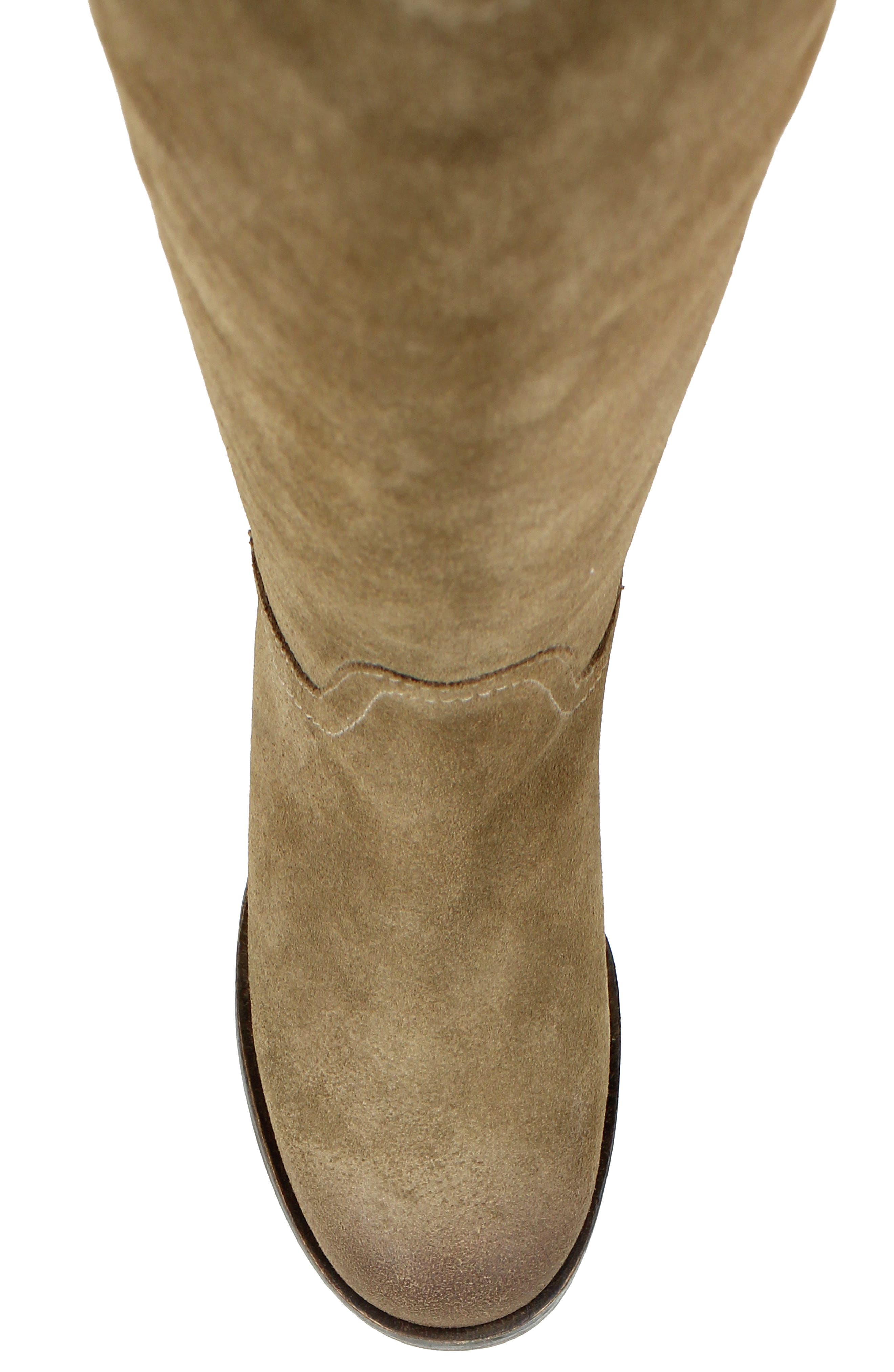 Casper Knee High Block Heel Boot, Alternate, color, BEIGE SUEDE