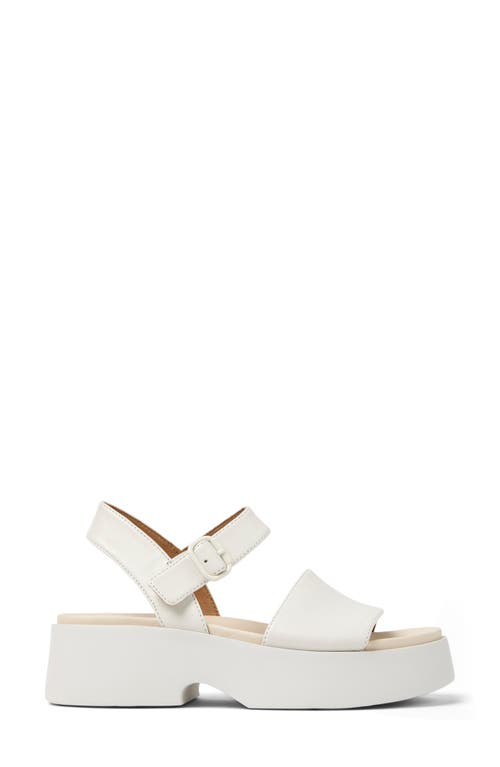 Camper Tasha Platform Sandal In White Natural