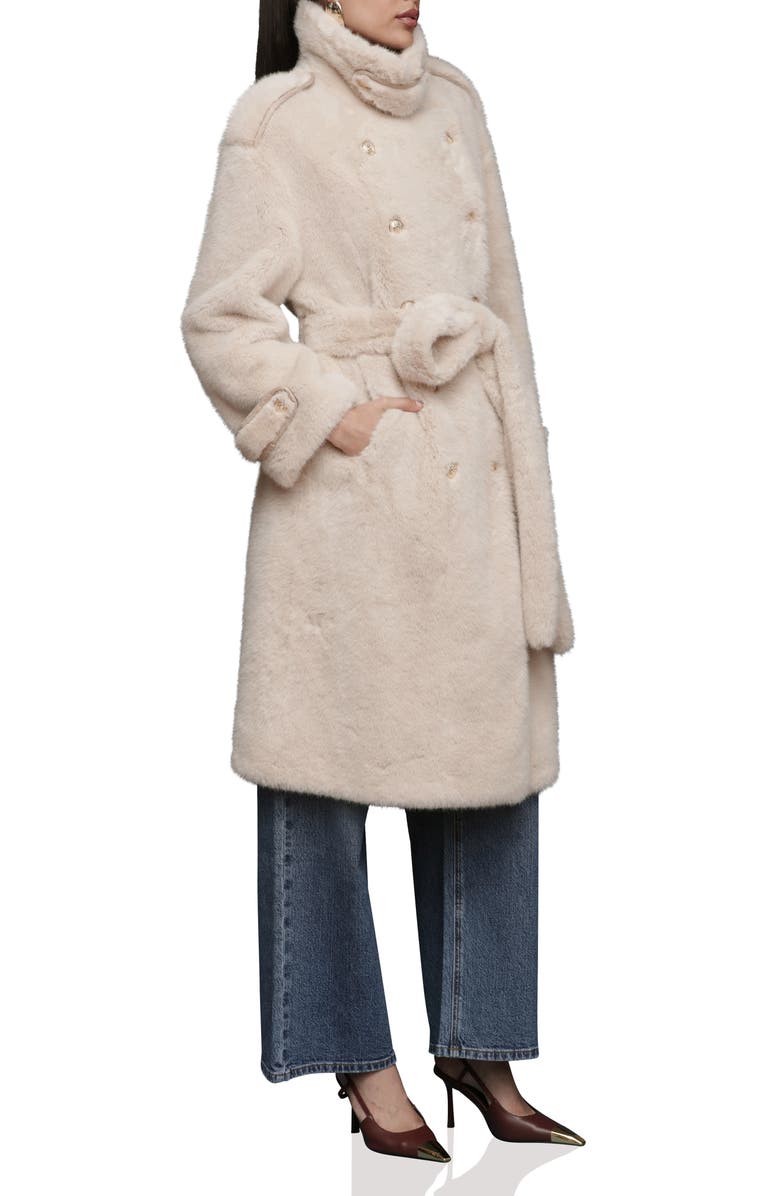 Avec Les Filles Faux Fur Belted Coat, Alternate, color, Cream