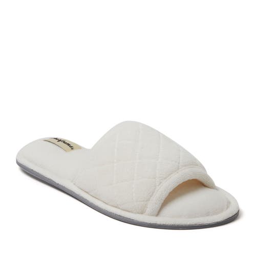 DEARFOAMS DEARFOAMS BEATRICE QUILTED MICROFIBER TERRY SHOWER SLIDE SLIPPER