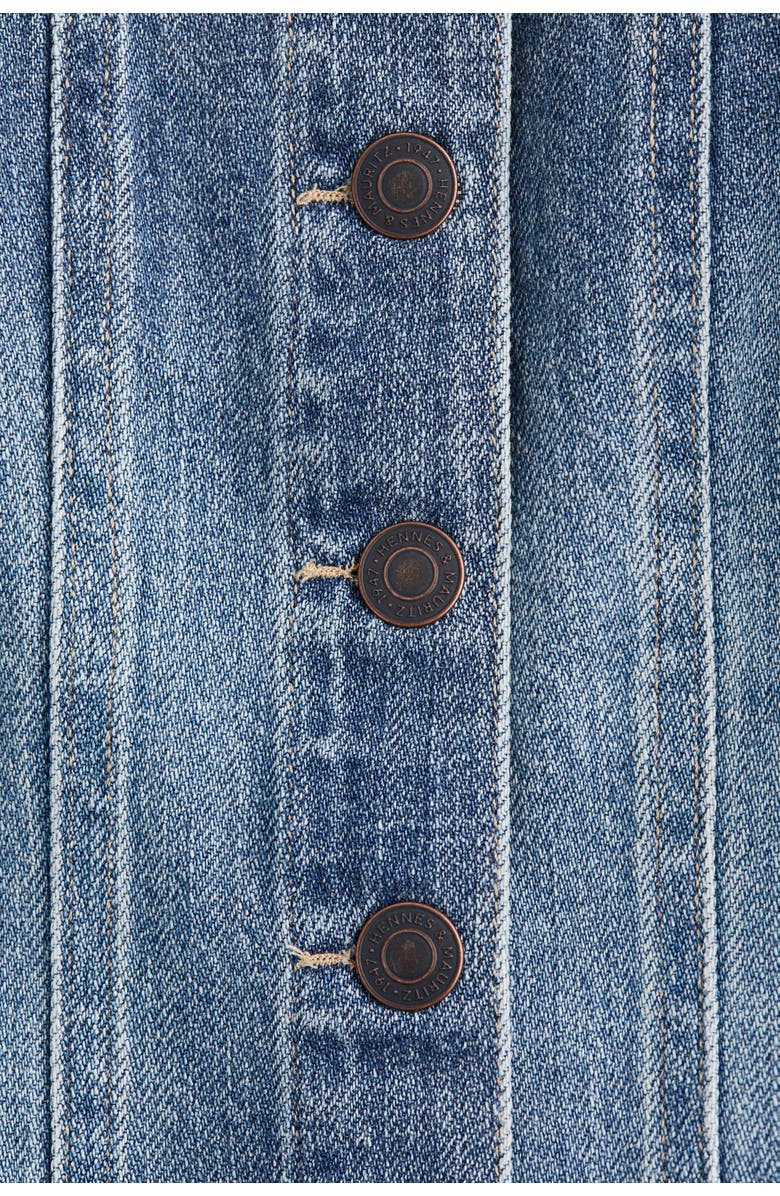 H&M Button-front Denim Top, Alternate, color, Denim Blue