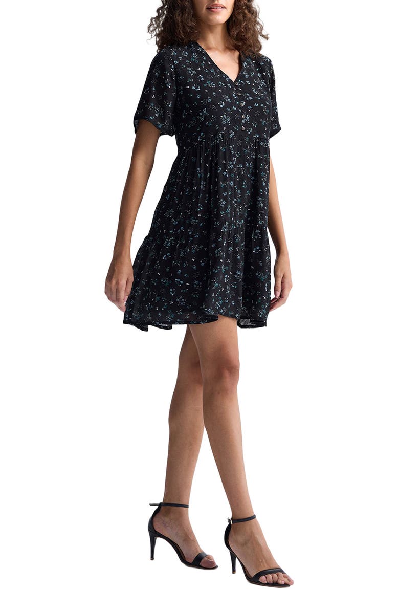 Reistor Floral Short Tiered Dress, Alternate, color, Ditzy Wildflowers