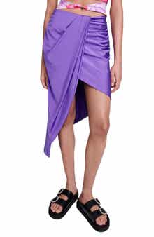 maje Japre Asymmetric Drape Front Skirt