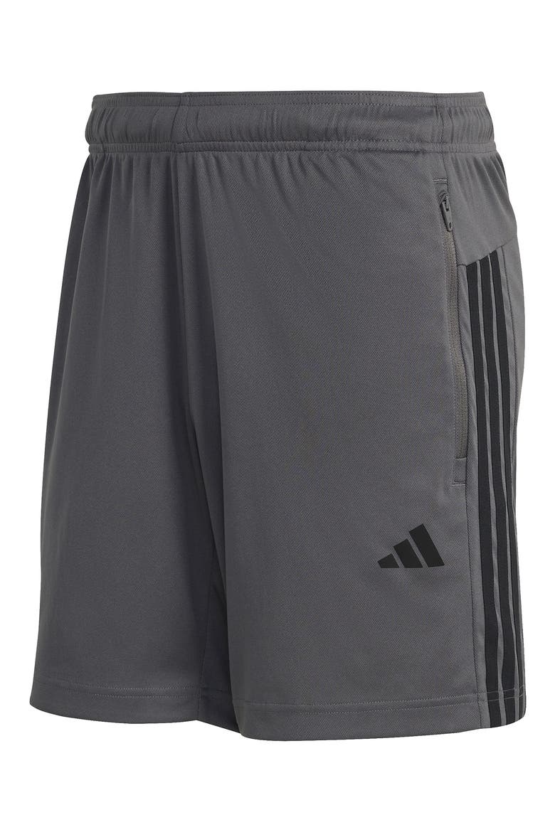 Essentials 3-Stripes Shorts, Alternate, color, GREY FIVE/ BLACK