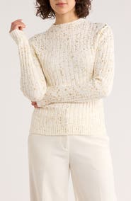 JASON WU Metallic Dot Funnel Neck Sweater