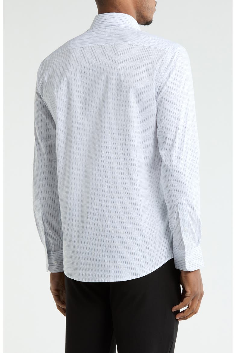 Dot Stripe Stretch Dress Shirt, Alternate, color, WHITE NAVY LIGHT BLUE