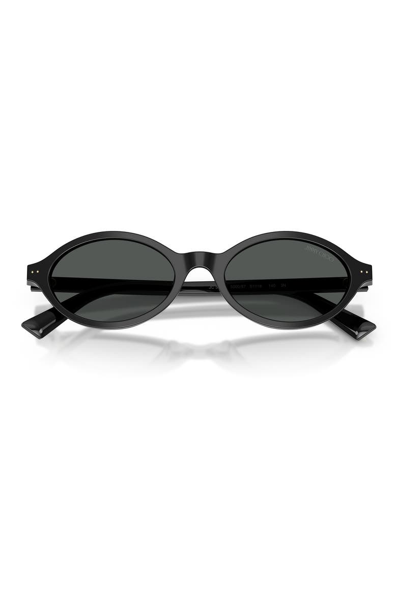 51mm Oval Sunglasses, Alternate, color, BLACK / DARK GREY