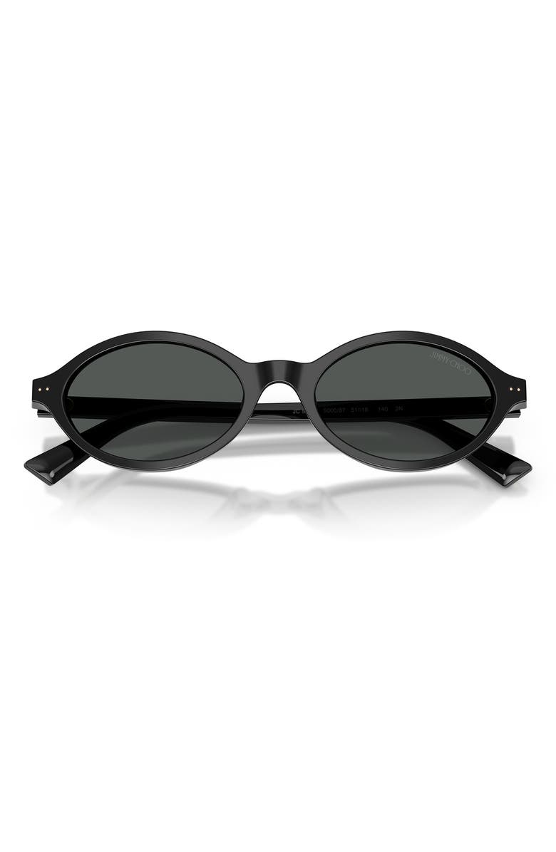 Jimmy Choo 51mm Oval Sunglasses, Alternate, color, Black / Dark Grey