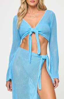 LSPACE Los Cabos Open Stitch Cover-Up Crop Top