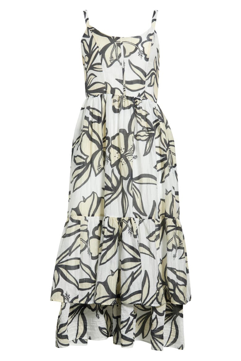 Floral Sweetheart Neck Tiered Dress, Alternate, color, IVORY MULTI