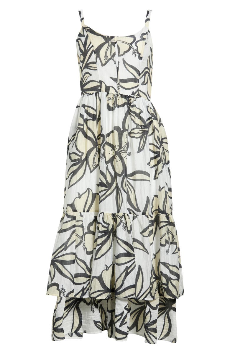 MELLODAY Floral Sweetheart Neck Tiered Dress, Main, color, Ivory Multi