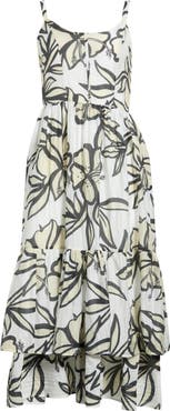 MELLODAY Floral Sweetheart Neck Tiered Dress