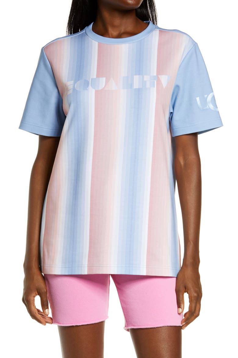 UGG Pride Logo Graphic Tee, Main, color, PRIDE STRIPES