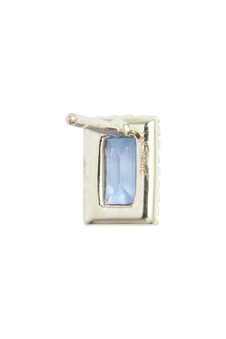Blue Sapphire & Diamond Stud Earrings, Alternate, color, YELLOW/BLUE