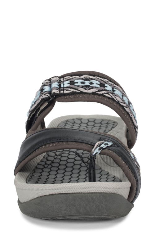 Baretraps Deserae Womens Faux Leather Slip On Sport Sandals In Black Multi