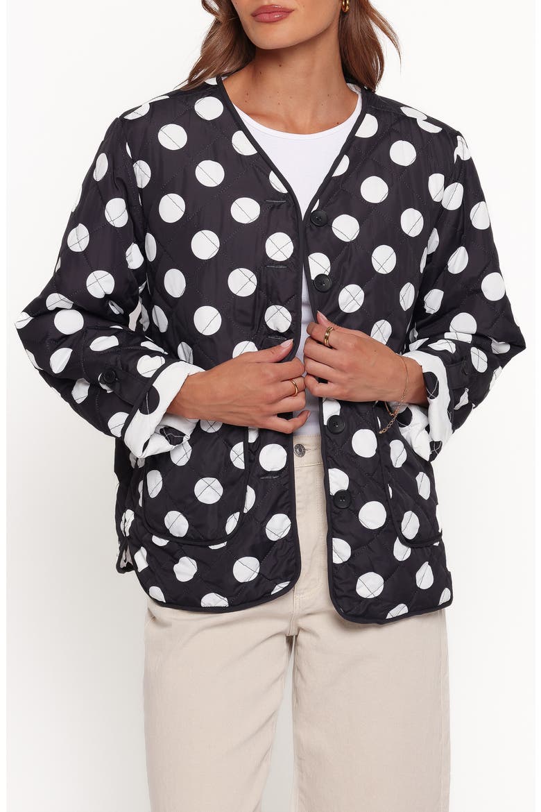 Immy Reversible Puffer Jacket, Main, color, BLACK/ WHITE DOT