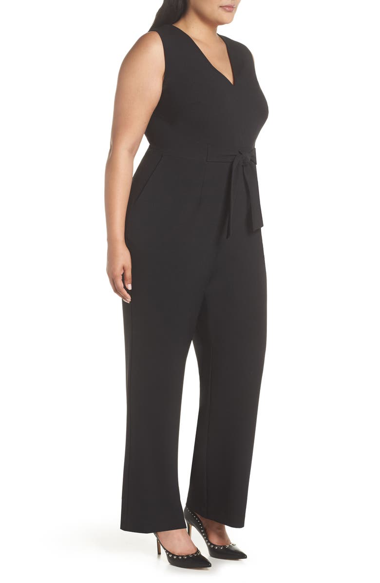 Vince Camuto Crepe Tie Front Wide Leg Jumpsuit, Alternate, color, 