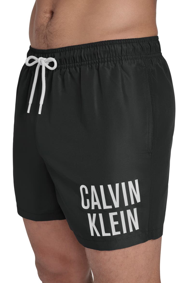 CK Outline Volley Swim Trunks, Alternate, color, BLACK