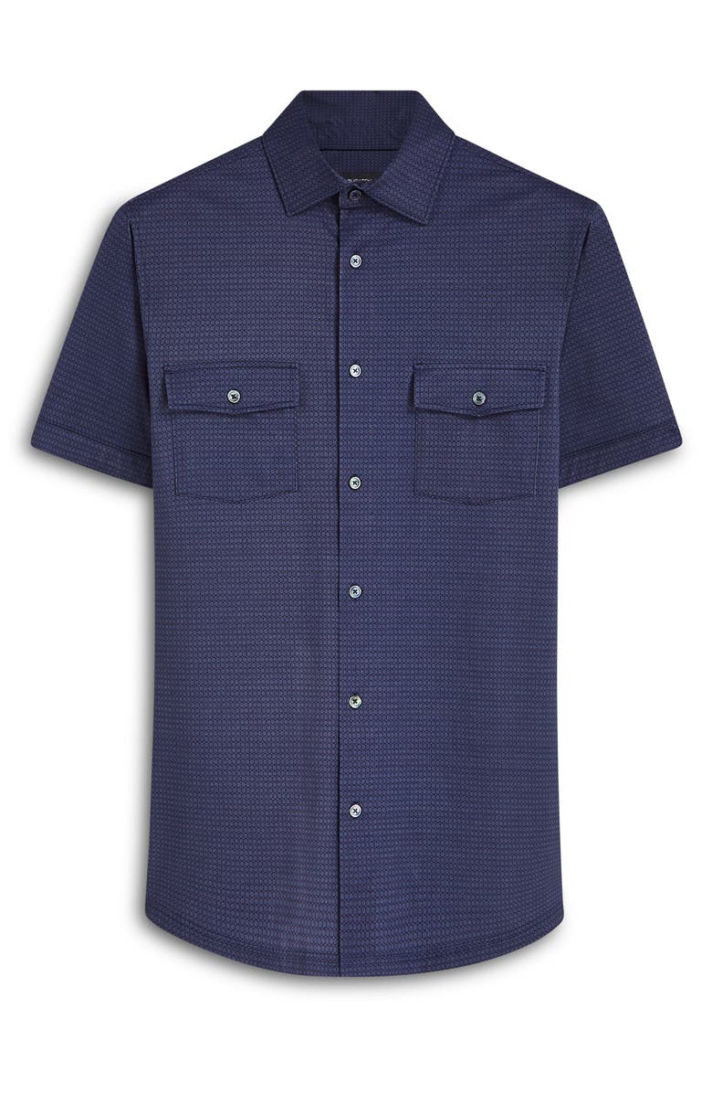 Bugatchi OoohCotton<sup>®</sup> Medallion Print Short Sleeve Button-Up Shirt, Alternate, color, 