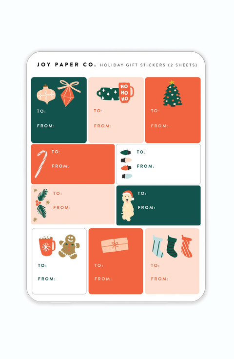Holiday Gift Sticker Sheet