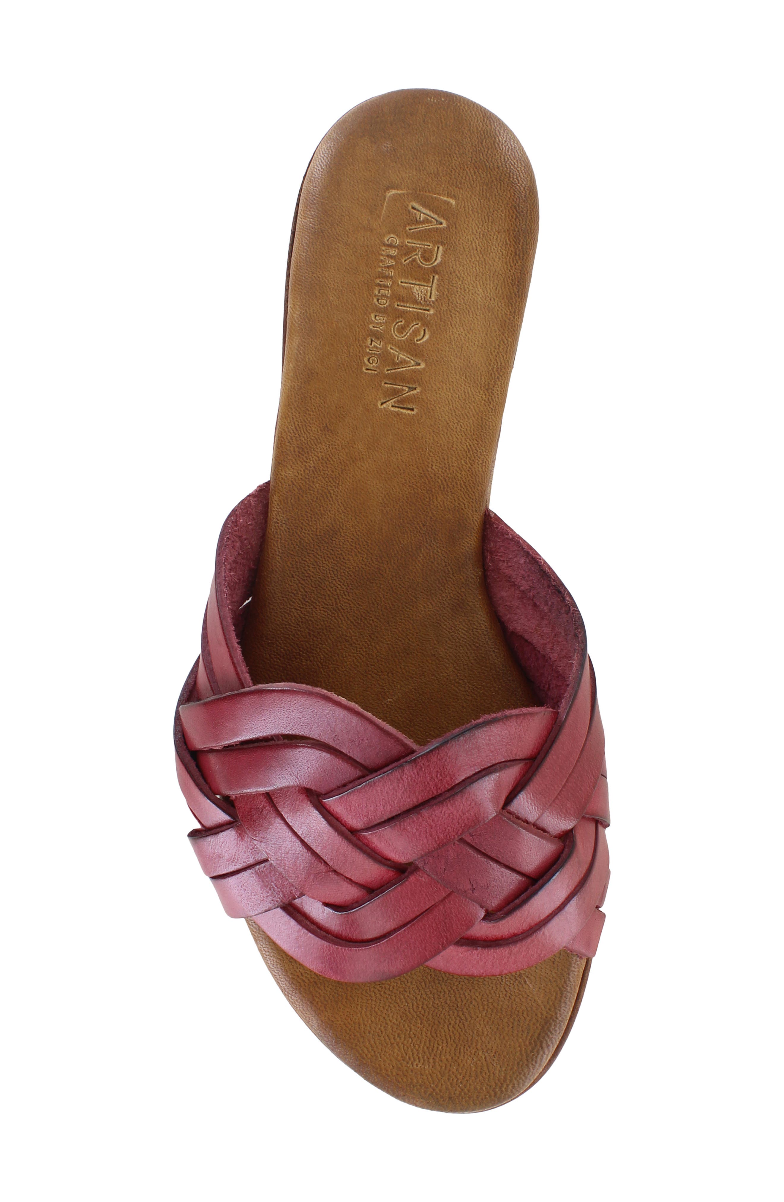 Arutzy Slide Sandal, Alternate, color, WINE LEATHER