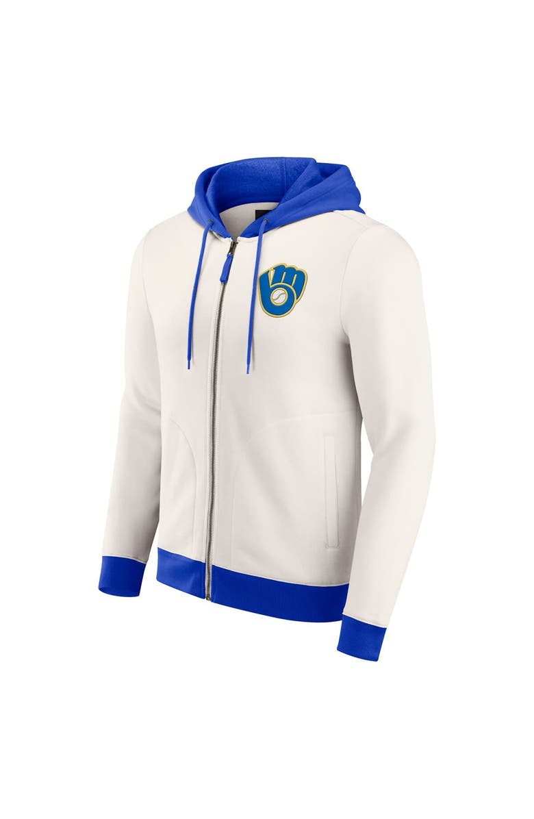 Darius Rucker Collection by Fanatics Men's Darius Rucker Collection by Fanatics  Cream Milwaukee Brewers Polar Fleece Full-Zip Hoodie, Alternate, color, Cream