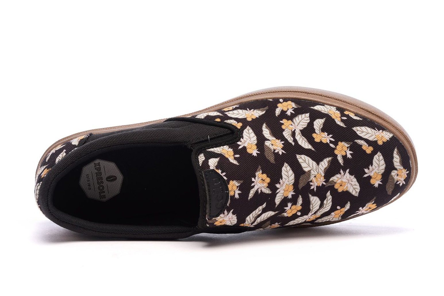 XpreSole Cody Waterproof Slip-On Sneaker, Alternate, color, Black Coffee Flowers