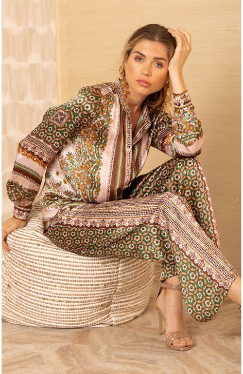 Hale Bob Rosalyn Charmeuse Pant In Multi