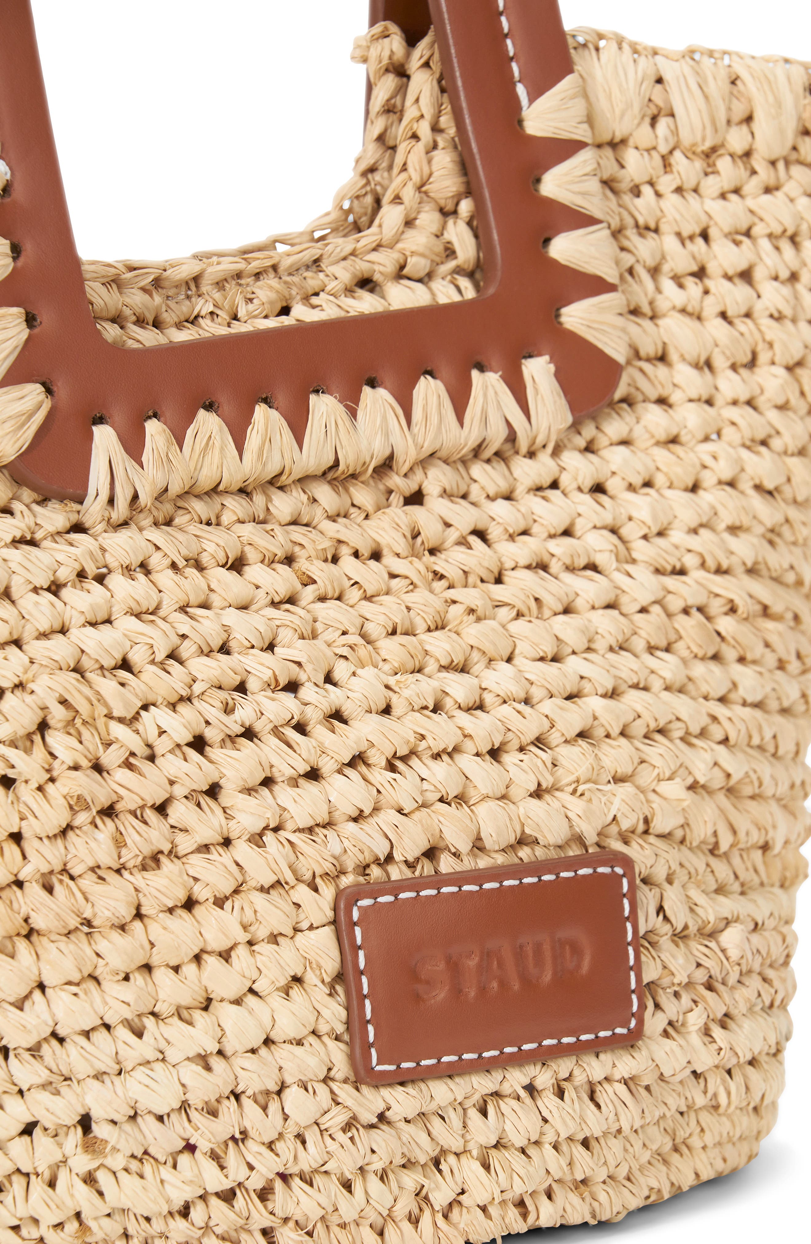 STAUD Shirley Raffia Mini Bucket Bag, Alternate, color, 