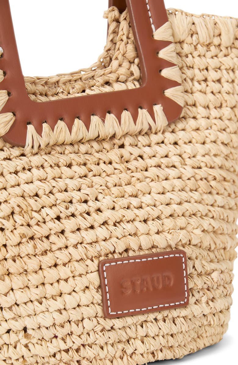 STAUD Shirley Raffia Mini Bucket Bag, Alternate, color,