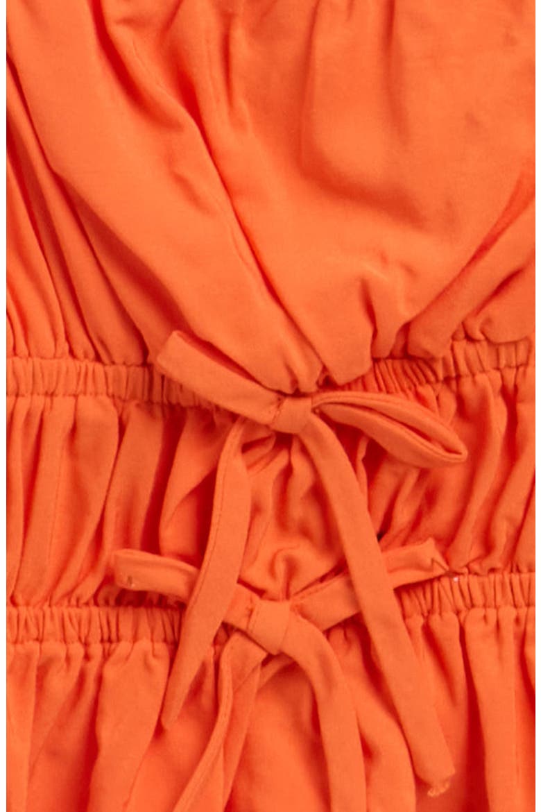 Kids' Bow Front Shirred Peplum Top, Alternate, color, ORANGE