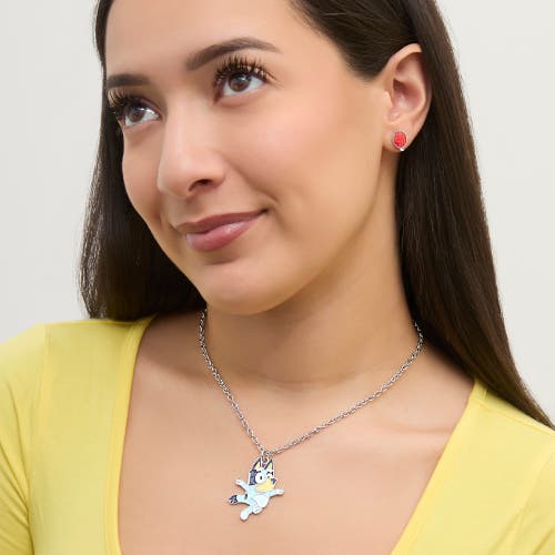 Bluey Pendant Necklace And Balloon Stud Earrings Set In Multi