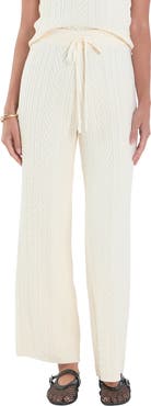 English Factory Tie Waist Cable Stitch Pants