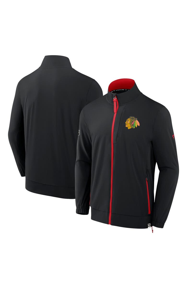 FANATICS Men's Fanatics Branded  Black Chicago Blackhawks Authentic Pro Rink Full-Zip Jacket, Main, color, 