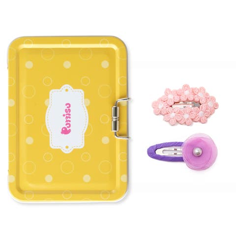 2-piece Hair Clip Set - Tulle Bloom Petals