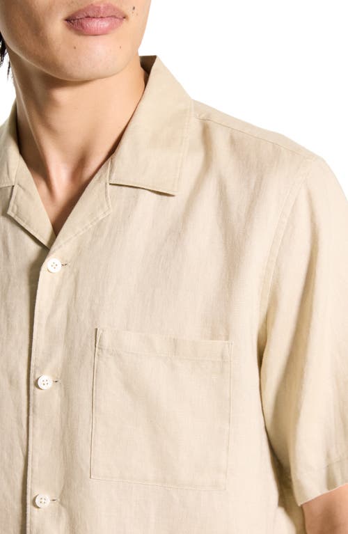 THEORY THEORY NOLL SHORT SLEEVE LINEN BUTTON-UP CAMP SHIRT