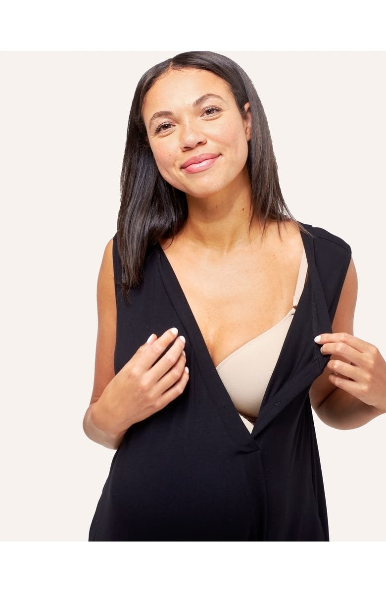 Nom Maternity Everyday Maternity & Nursing Jumpsuit, Alternate, color, Black