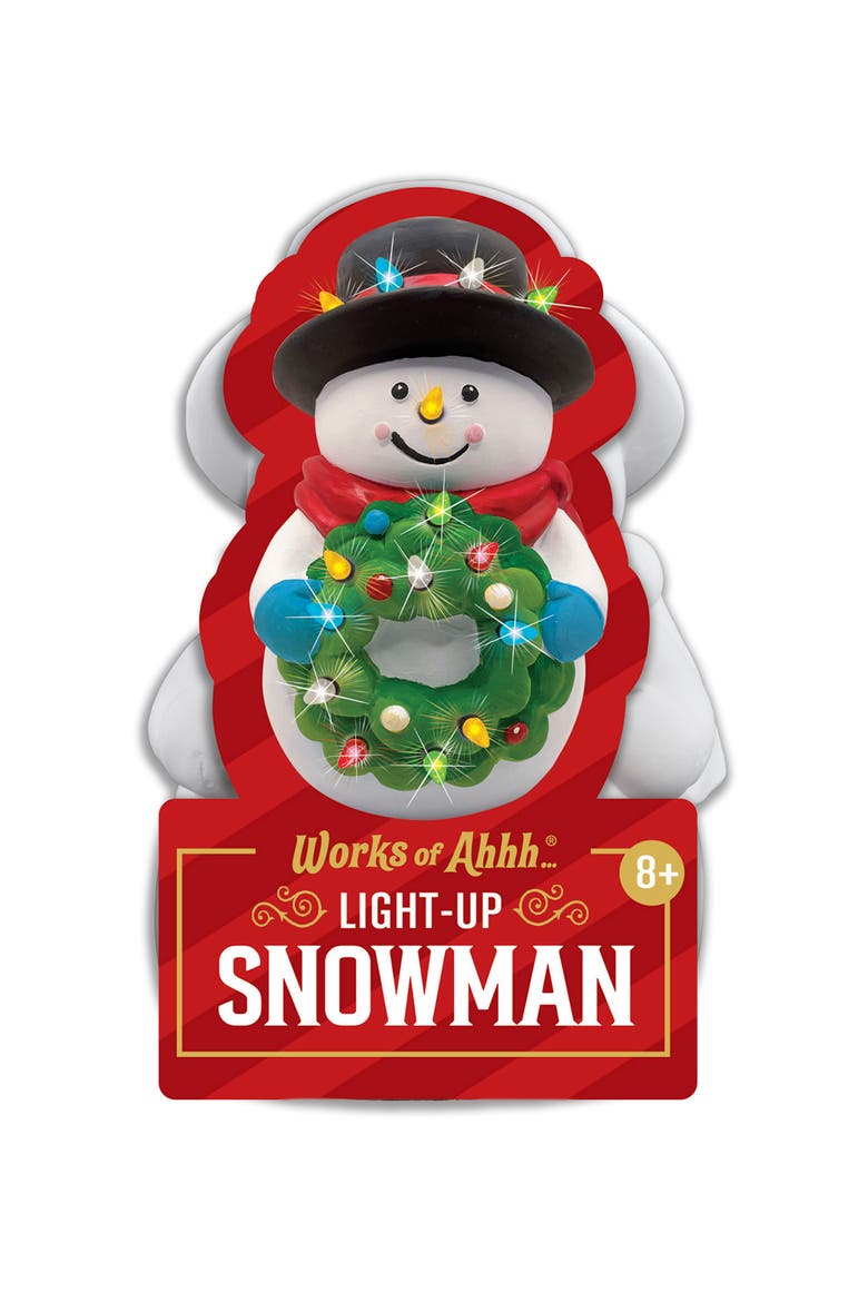 Snowman Light-Up Plaster Paint Kit, Main, color, Multicolor