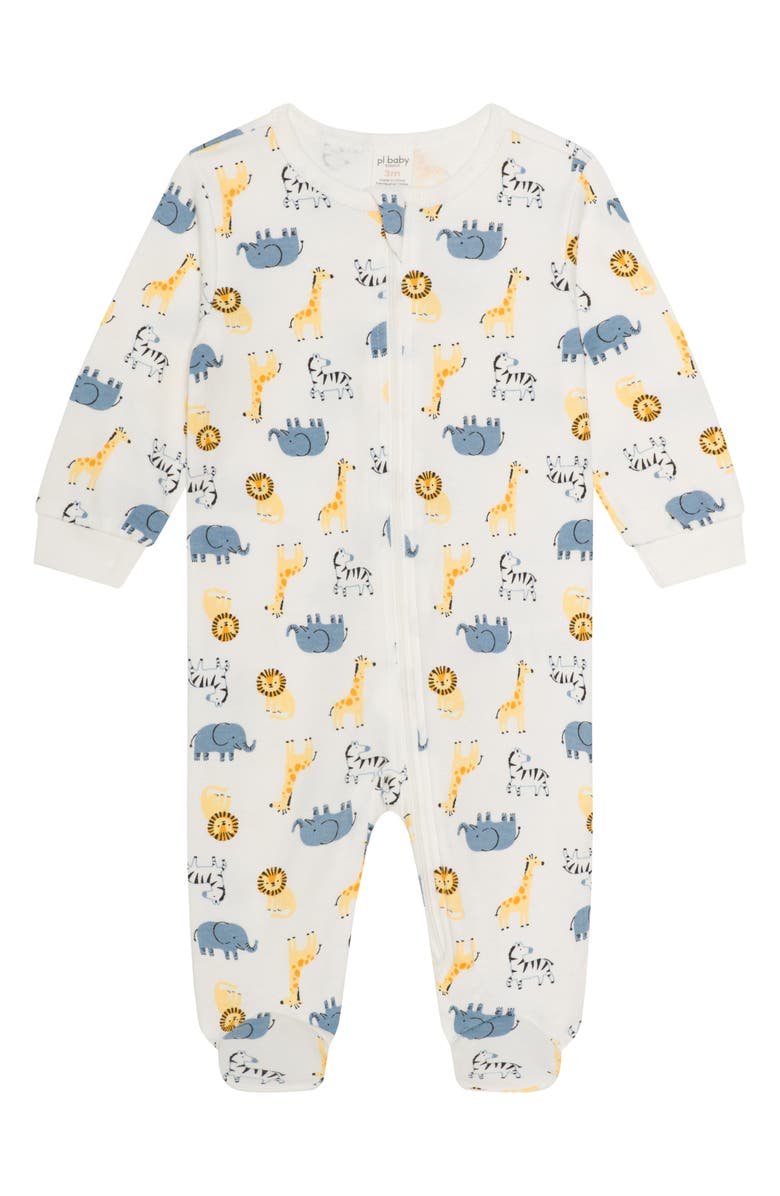 PL Baby by Petit Lem Assorted 2-Pack Safari Footies, Alternate, color, Safari