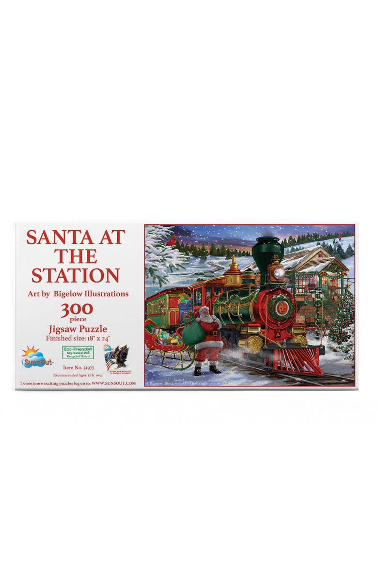 Santa at the Station 300 piece Jigsaw Puzzle for Adults, Alternate, color, Multicolor