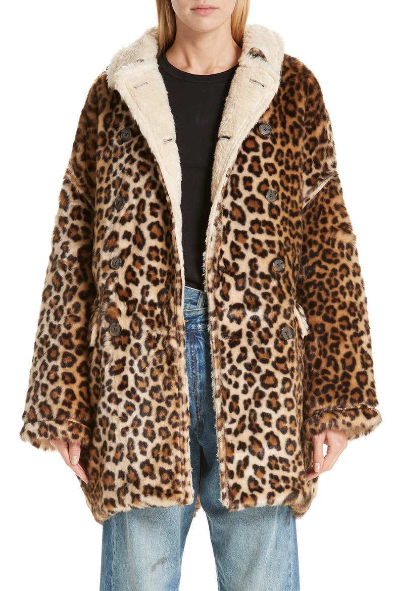Oversize Faux Leopard Hunting Coat, Main, color, LEOPARD