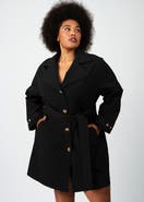SEE ROSE GO Tech Twill Trench Coat Plus Size